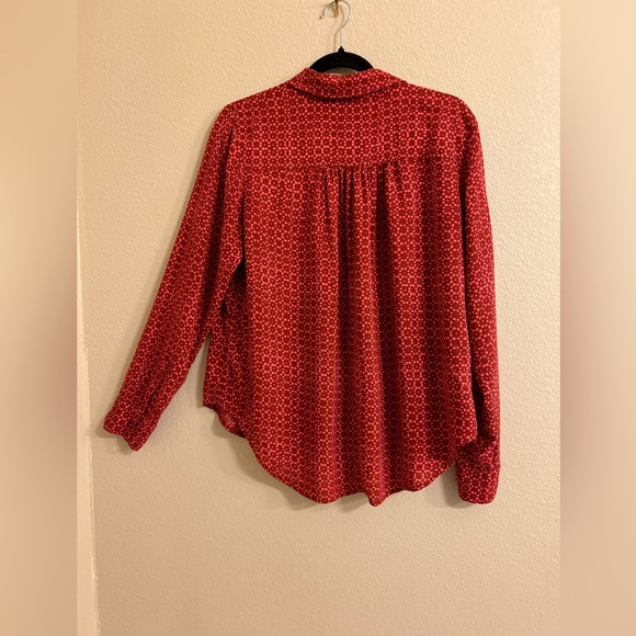 34.Holding Horses Women’s Long Sleeve Red Printed Blouse/Shirt. Size 8 - Picture 2 of 11